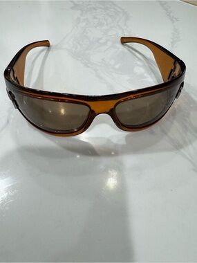 Vintage Gucci Brown Amber Wraparound Sunglasses